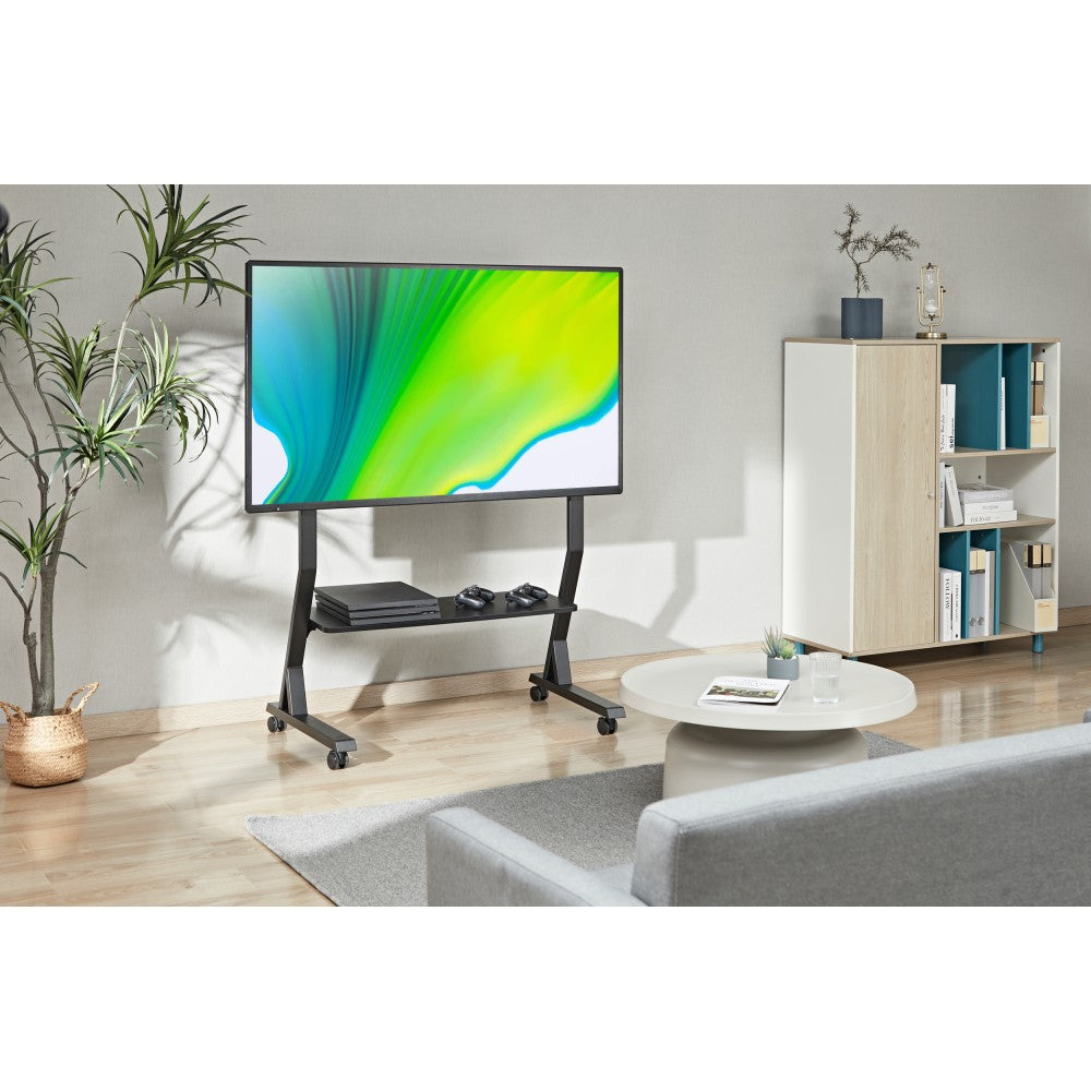 Techly ICA-TR325 Support TV mobile 45-90” jusqu'a 60kg étagere AV réglable
