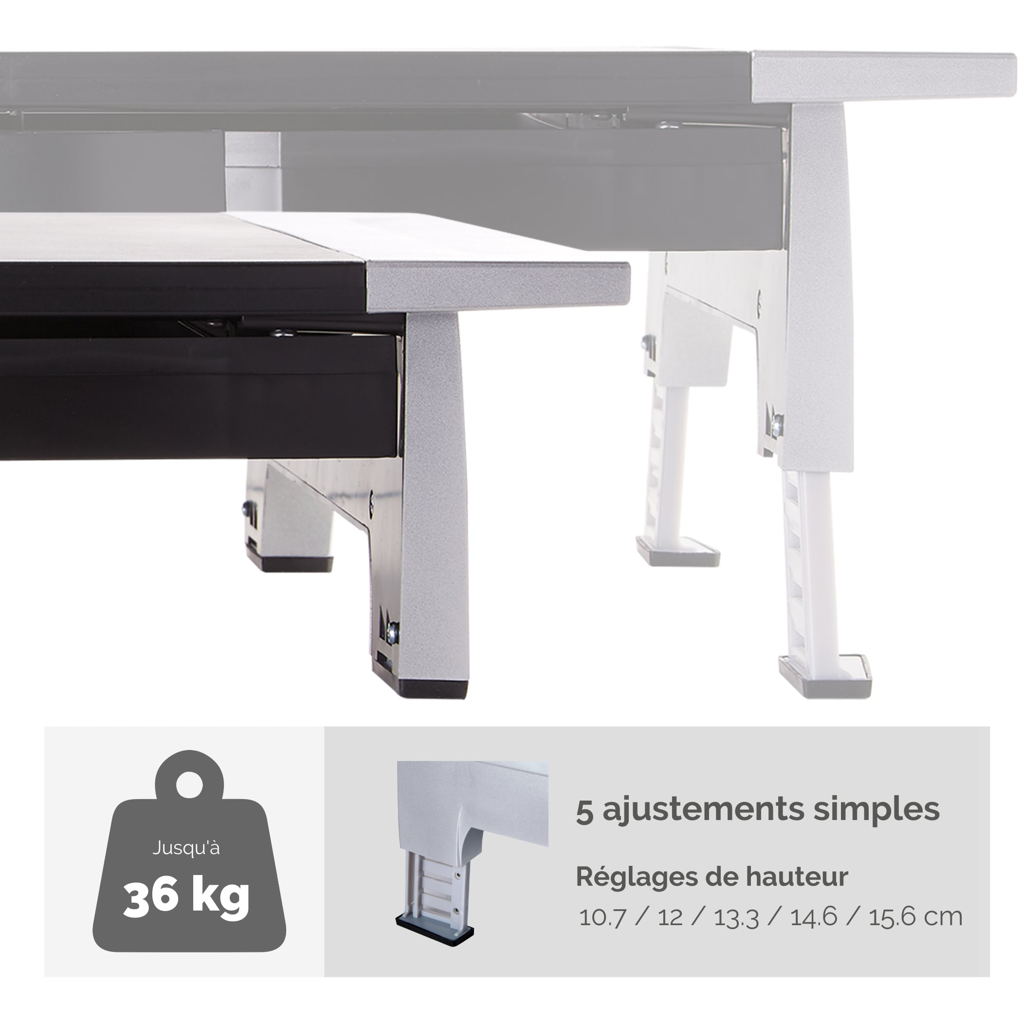 FELLOWES MONITOR RISER STAND FOR MONITOR BLACK SILVER