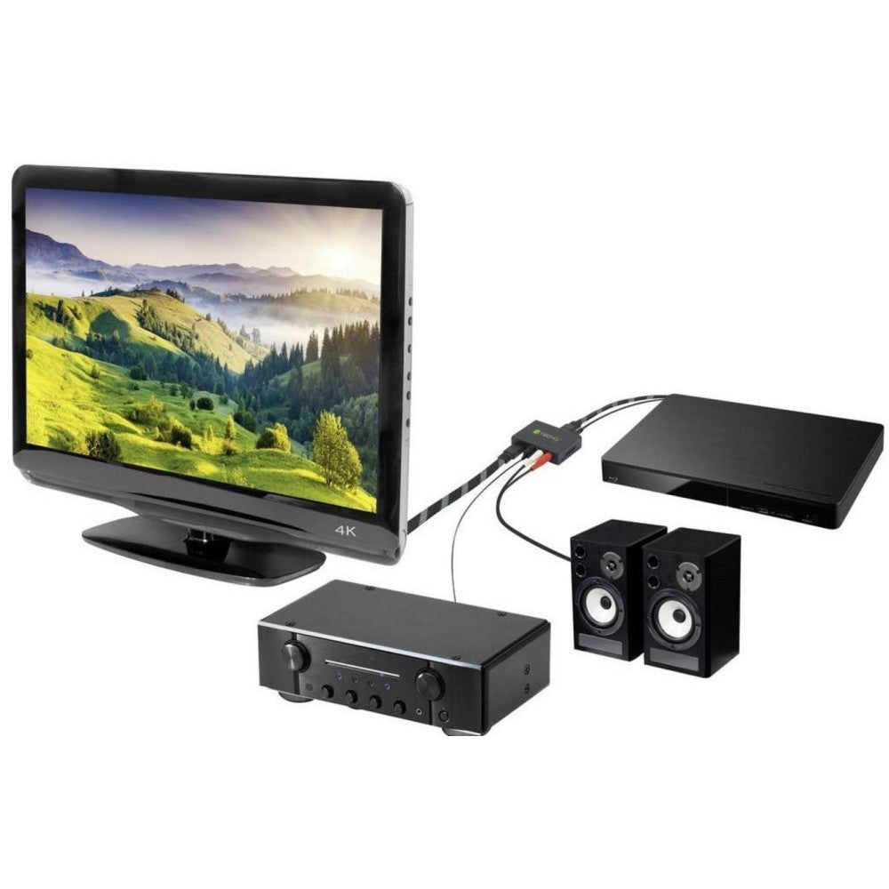 Techly IDATA HDMI-EA Extracteur audio SPDIF 5.1CH, RCA analogique 2CH avec HDMI 4K60Hz