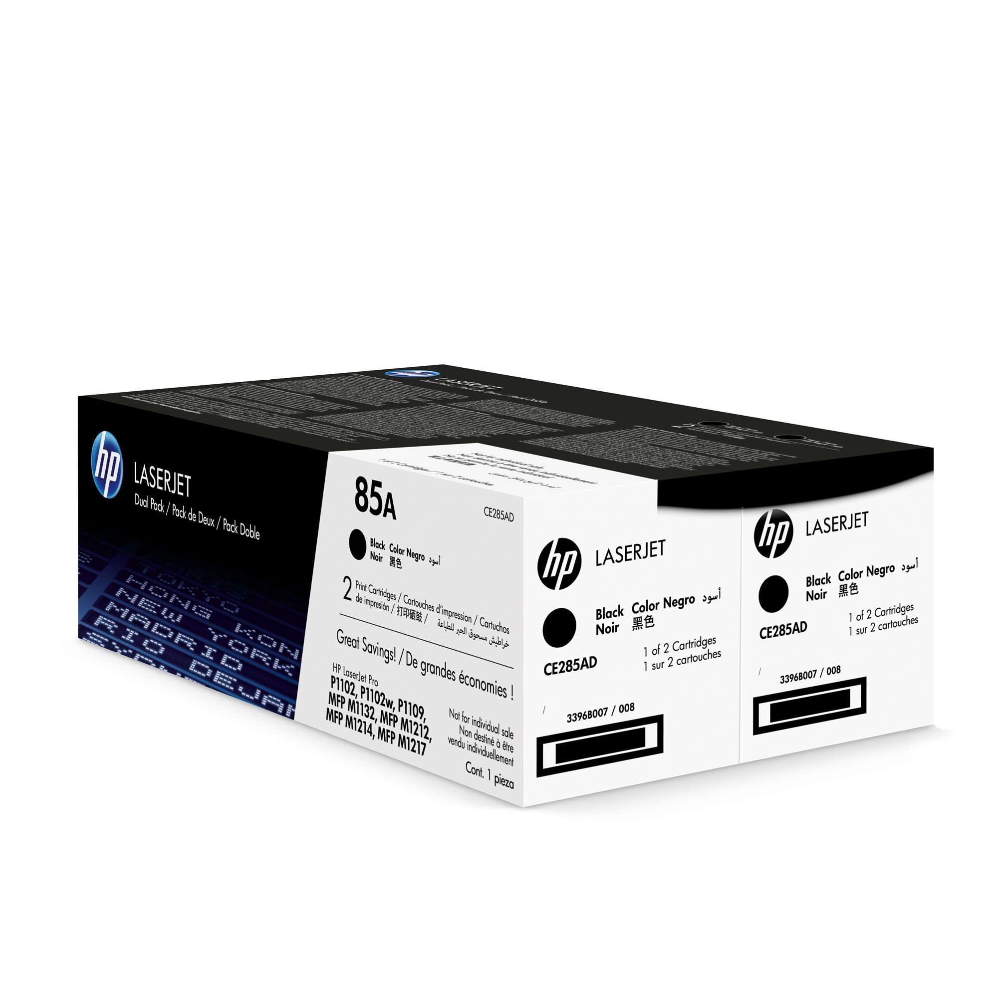 HP 85A original LaserJet Toner cartridge CE285AD black standard capacity 1.600 pages 2-pack