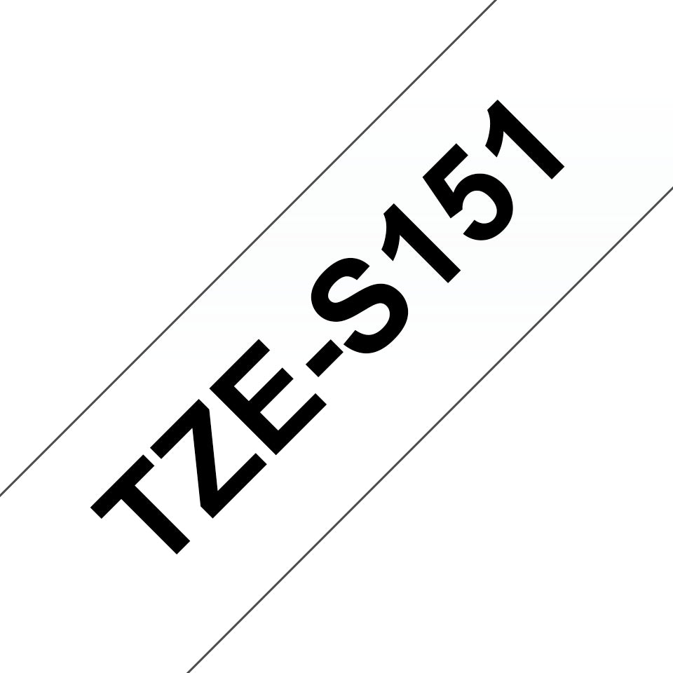 BROTHER P-TOUCH TZE-S151 noir sur clear 24mm extra gluey