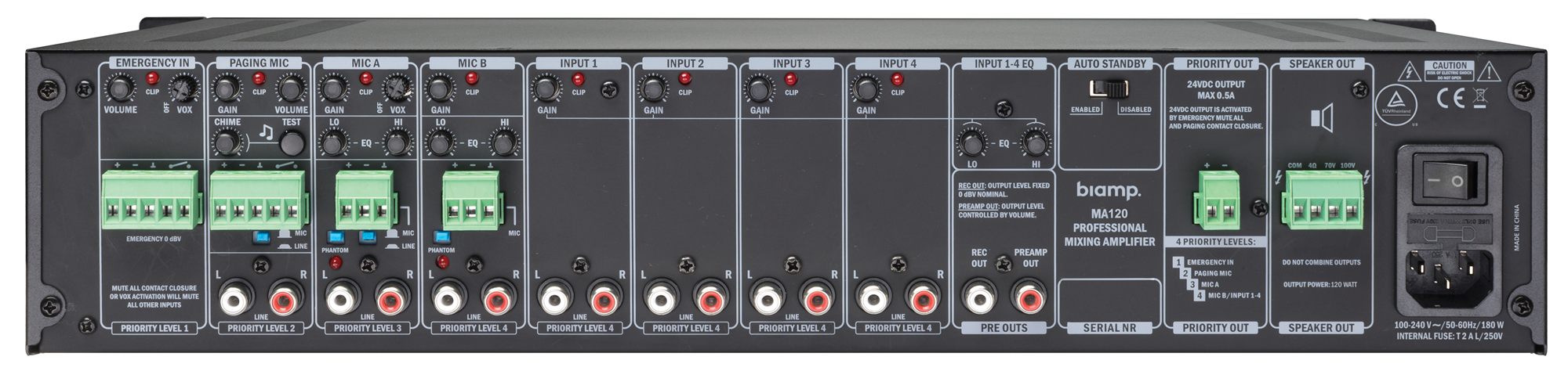 Biamp Intuitive 120W/100V mixer amplifier