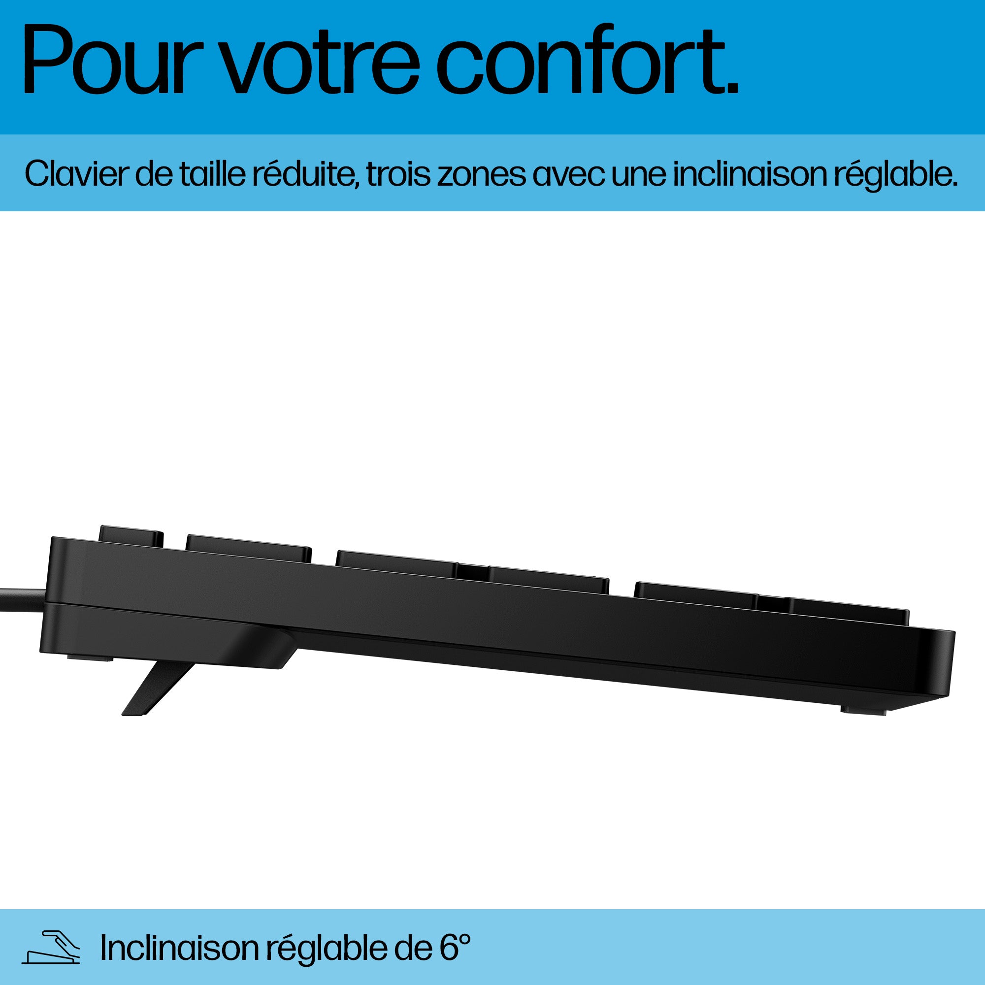 HP 320K Wired Keyboard clavier Bureau USB Noir