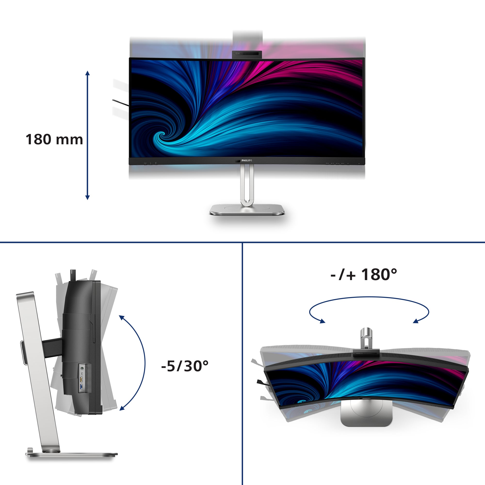 PHILIPS 34B2U6603CH 34p Curved 3440x1440 2xHDMI DP USB