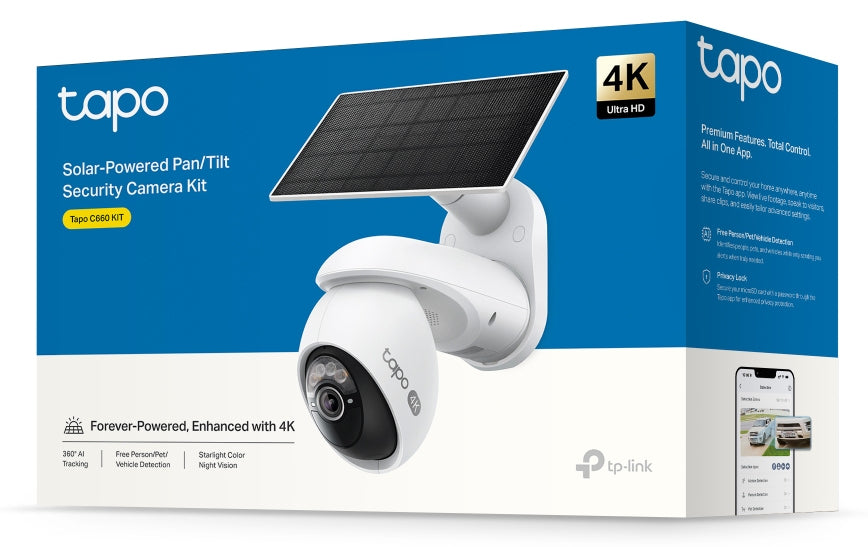 TP-LINK Solar-Powered Pan/Tilt Security Camera Kit 4K 8MP