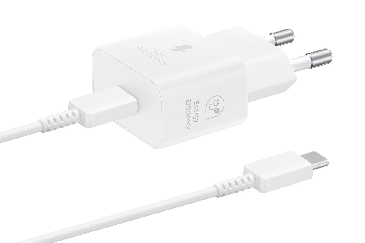 SAMSUNG fast charger USB-C 25W with data cable white