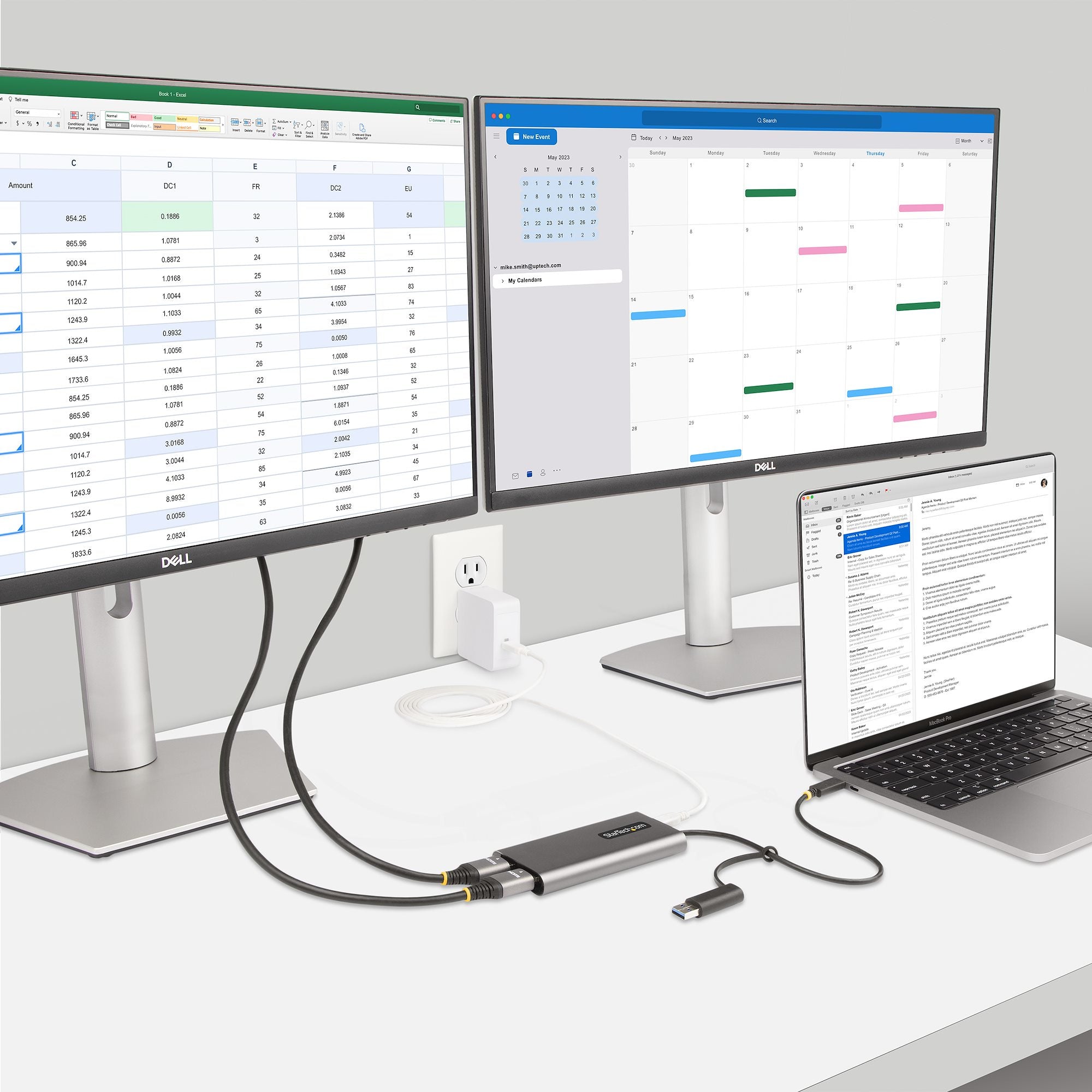 USB-C to Dual-HDMI Adapter 4K 60Hz PD