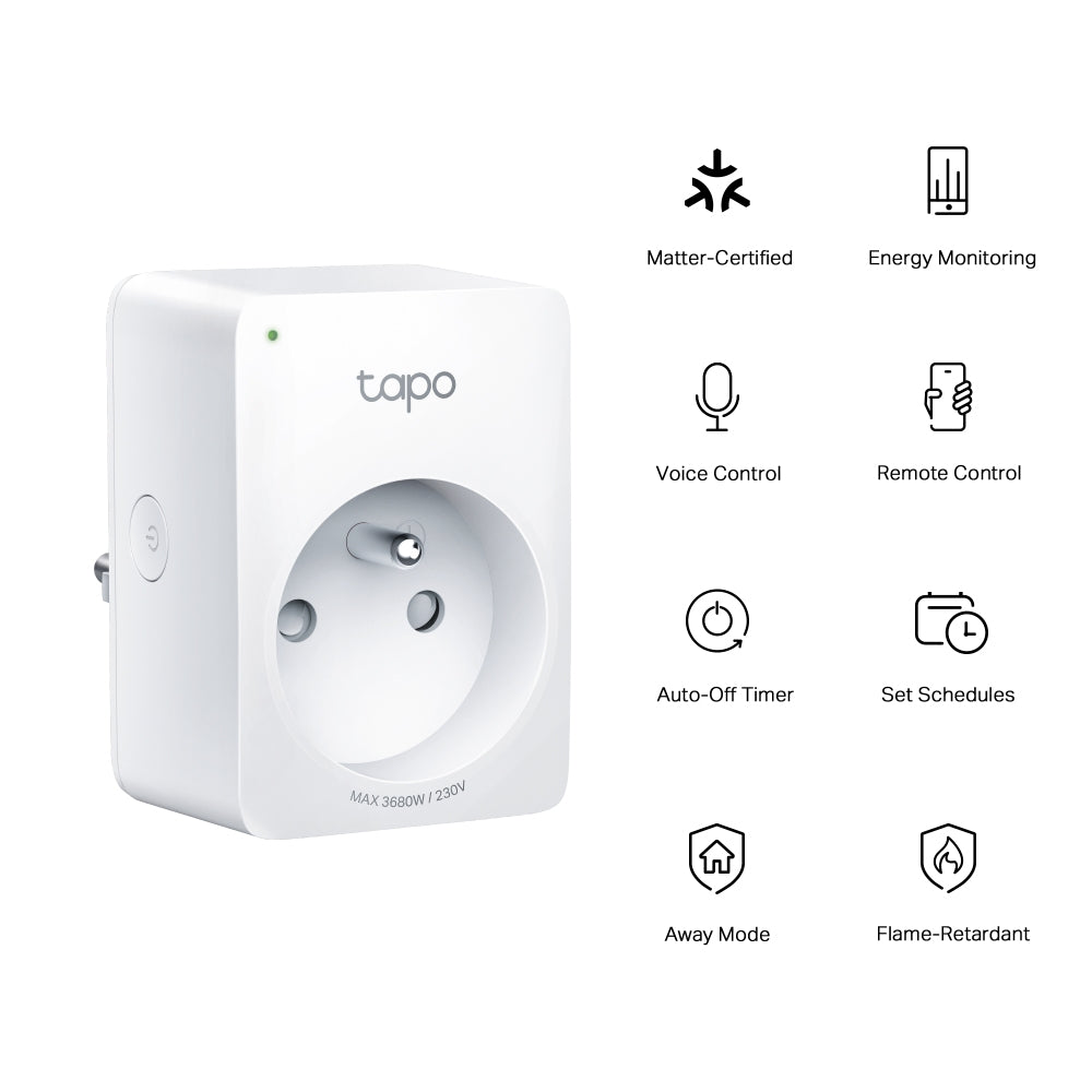 TP-LINK Mini Smart Wi-Fi Plug Energy Monitoring Matter 2-pack