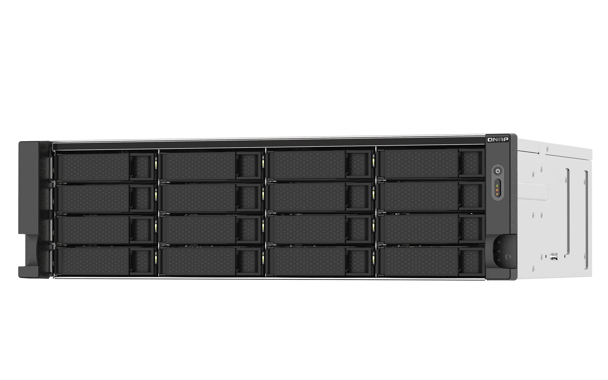 QNAP 16-bay Rackmount NAS AMD Ryzen V1000 series V1500B 4C/8T 2.2GHz 16Go DDR4 RAM 2x2.5GbE LAN optional 10GbE & M.2 NVMe/SATA