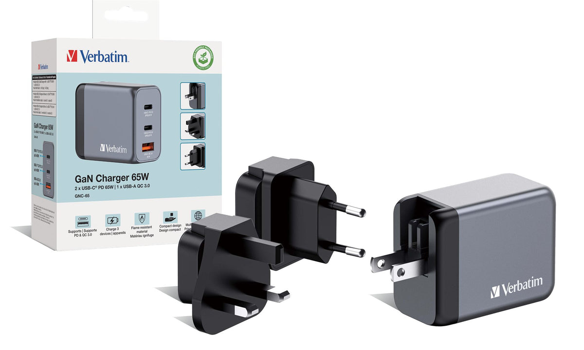 GNC-65 GaN Charger 3 Port 65W USB A/C E