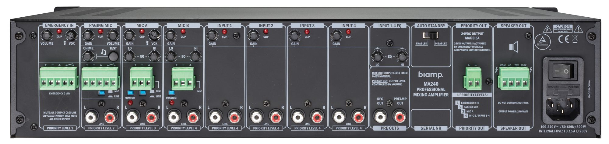 Biamp Intuitive 240W/100V mixer amplifier