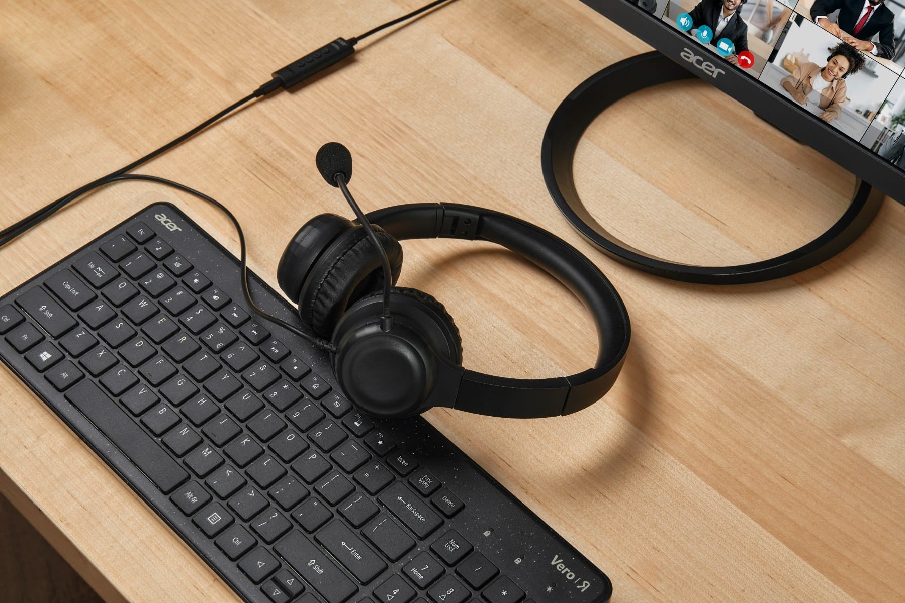 HEADSET Acer Office USB Noir