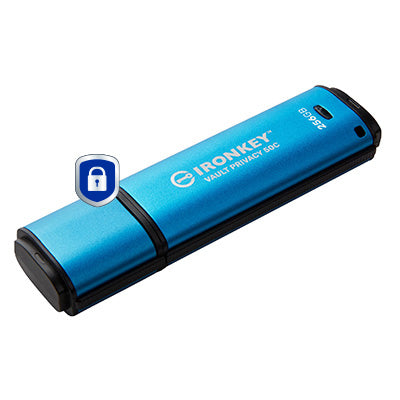 KINGSTON 256Go USB-C IronKey Vault Privacy 50C AES-256 Encrypted FIPS 197