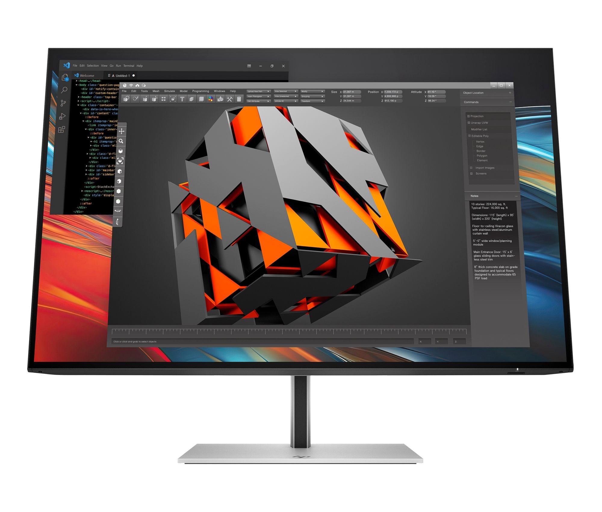 "HP Series 7 Pro 24 inch WUXGA Monitor - 724pn PVC Free écran plat de PC 61 cm (24"") 1920 x 1200 pixels LCD Argent"