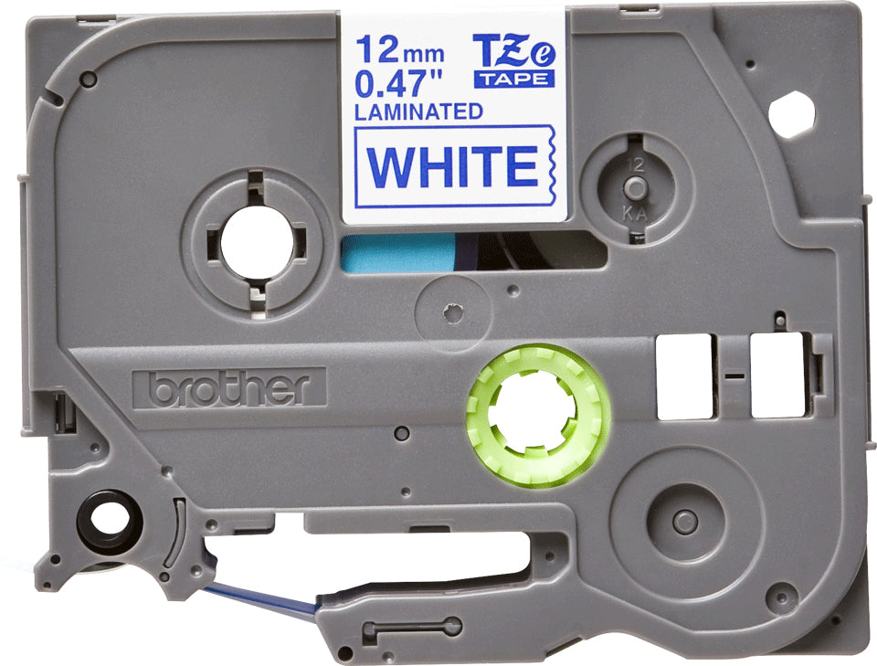 Tape/12mm blue on white f P-Touch TZE