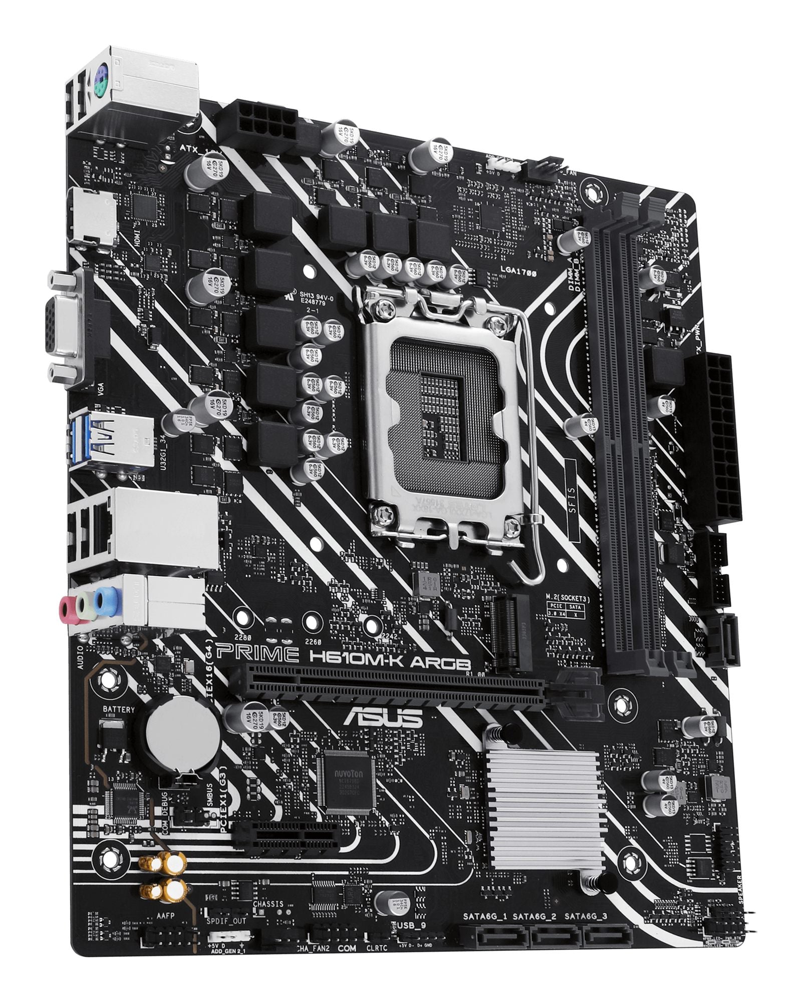 ASUS PRIME H610M-K ARGB LGA 1700 2DDR5 microATX 4xSATA MB 1xHDMI 2.1 1xD-Sub 1xM.2