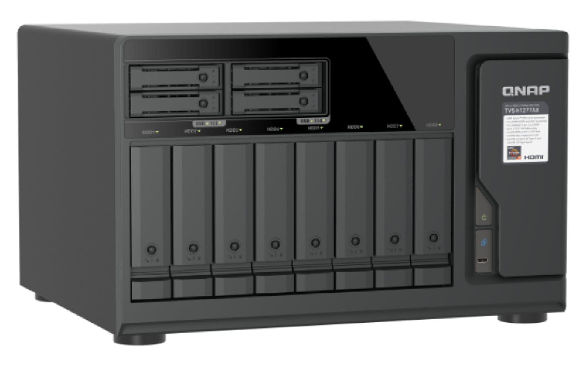 12-Bay QuTS hero NAS 8 x 3.5" SATA+4