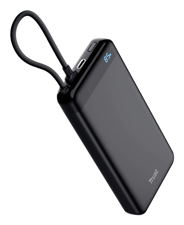 TRUST Powerbank FIERA 20.000 mAh avec câble fixe USB-C - Black