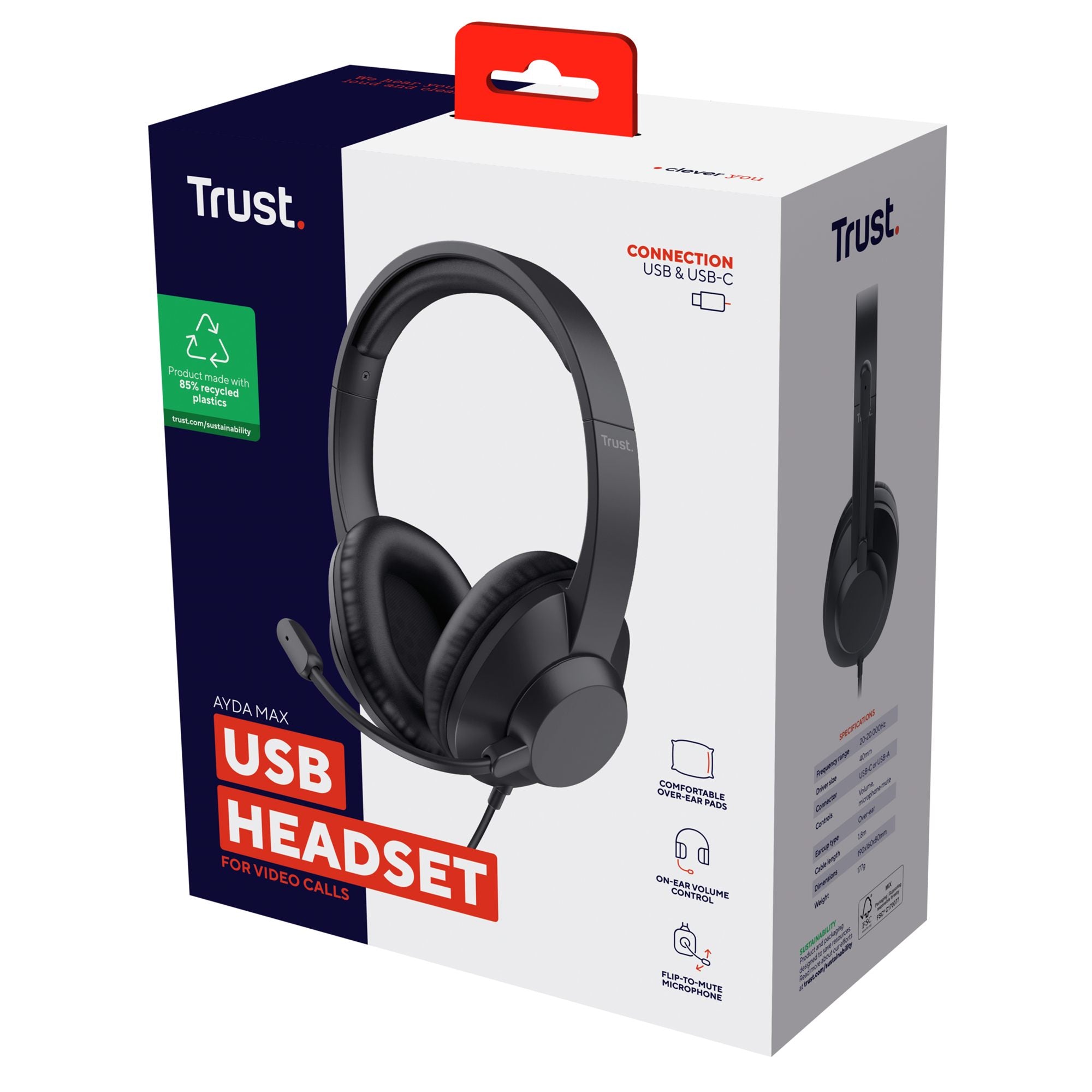 TRUST Casque-micro AYDA MAX pour ordinateur USB