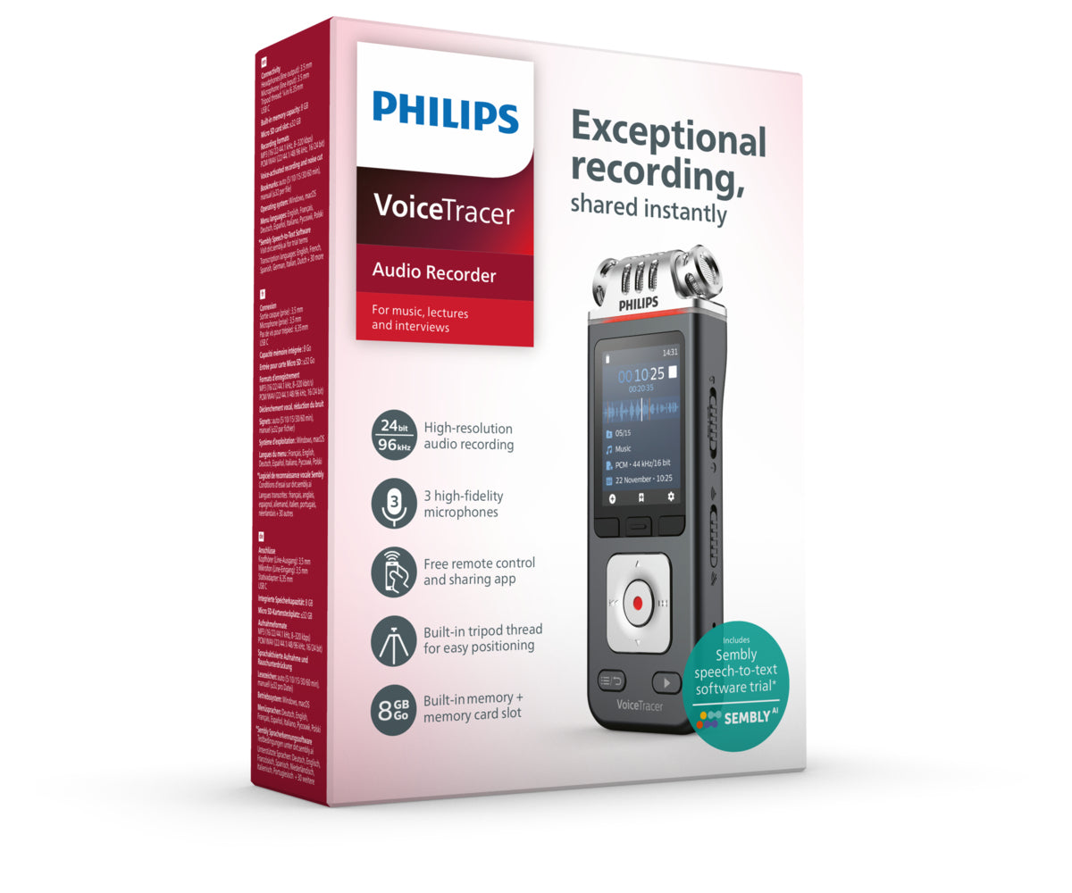 PHILIPS Dictaphone VoiceTracer DVT6115 : Enregistreur audio