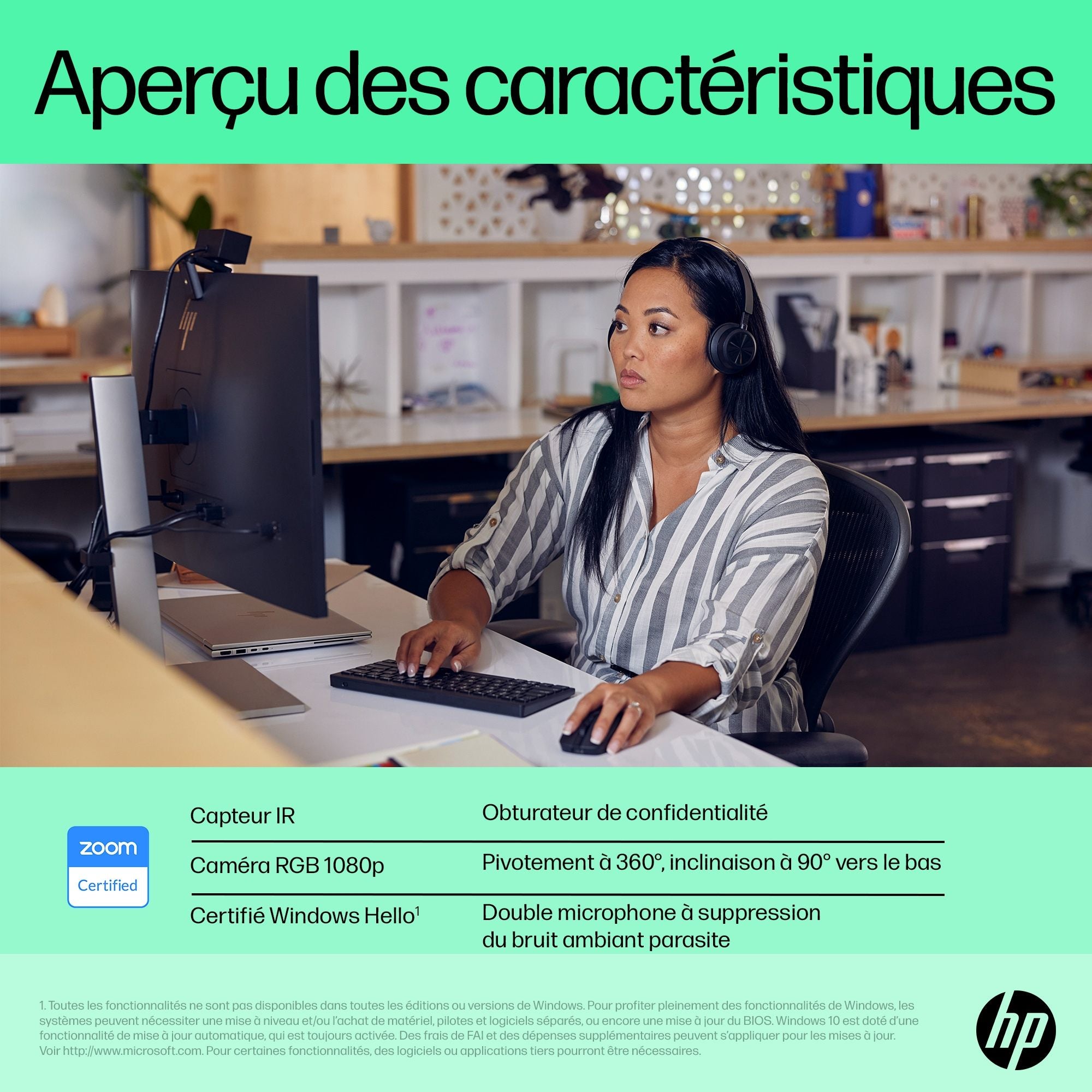 Webcam HP 625 - FHD 1080p 4MP, USB (6Y7L1AA)