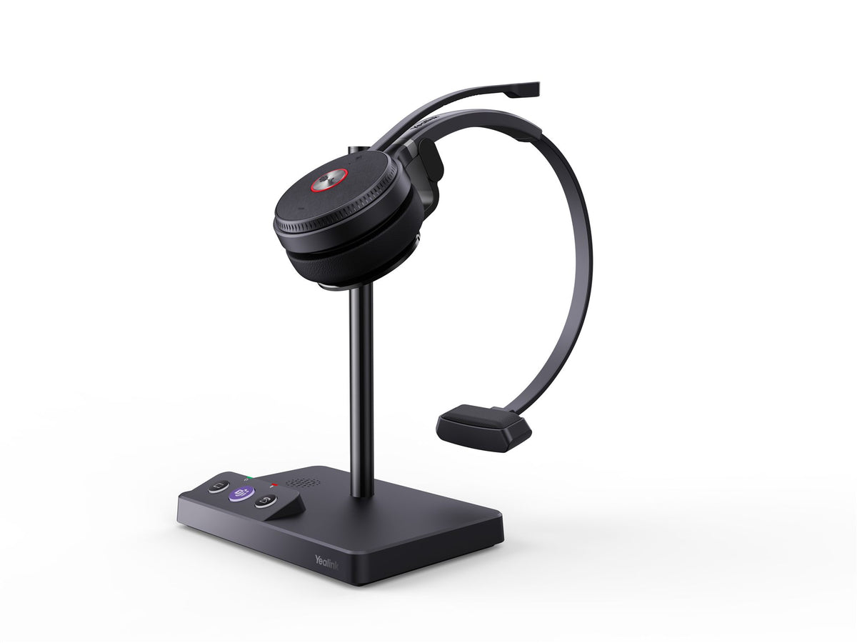 Yealink WH62 Mono Teams Sans fil Arceau Bureau/Centre d'appels Micro-USB Socle de chargement Noir