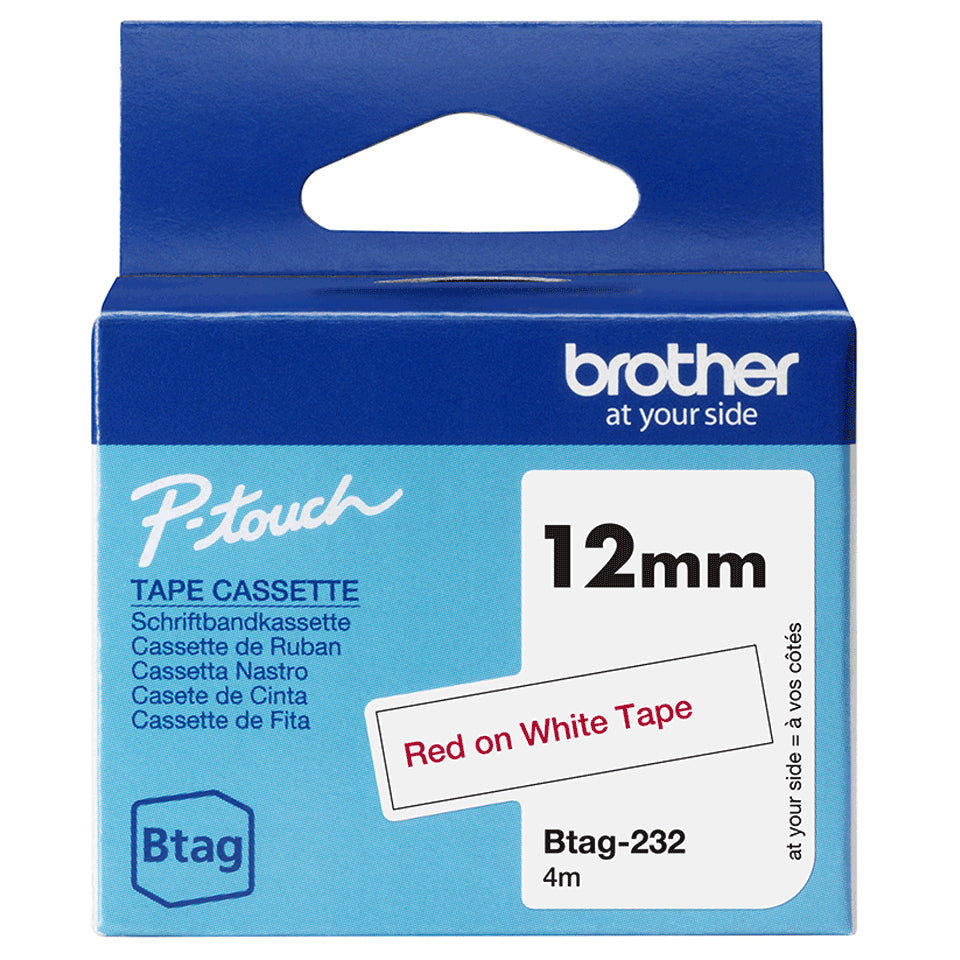 BROTHER Ribbon BTAG232 12MM Red on White