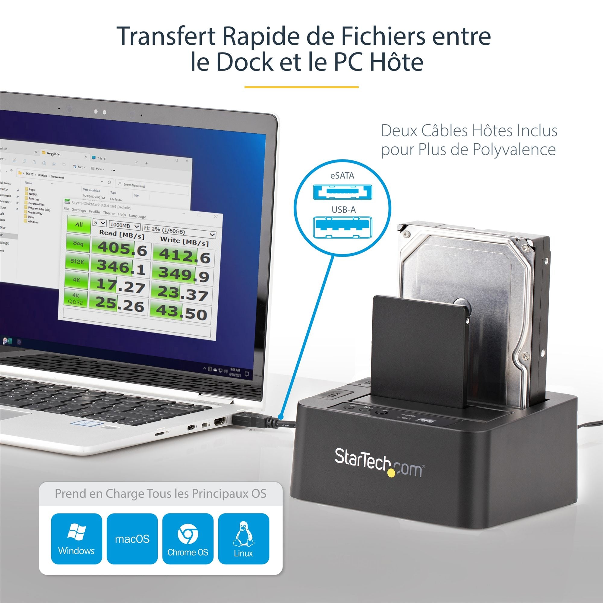 USB 3.0/eSATA HDD/SSD Duplicator Dock