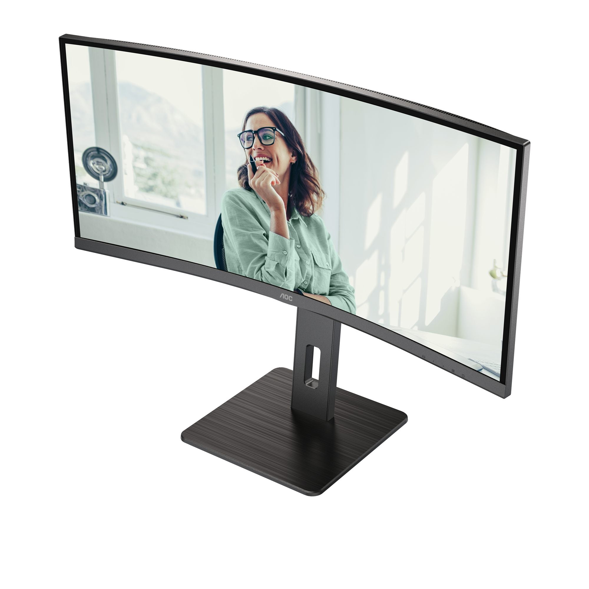 AOC CU34P3CV écran incurvé- 34" - 3440 x 1440 UWQHD @ 100 Hz - VA - 300 cd/m² - 3000:1 - 4ms - HDMI, DP, USB-C - HAS - Haut parleurs