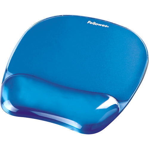 FELLOWES Tapis de souris - Repose-poignet Gel Crystal™ Bleu