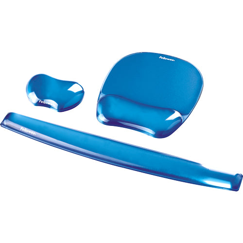 FELLOWES Tapis de souris - Repose-poignet Gel Crystal™ Bleu