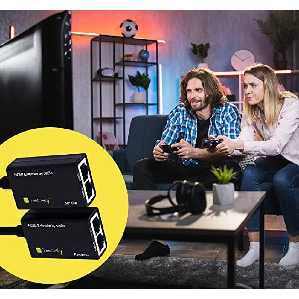 Techly IDATA EXT-E30D Extendeur HDMI 1080p60Hz jusqu'a 30m sur câble Cat5e/6
