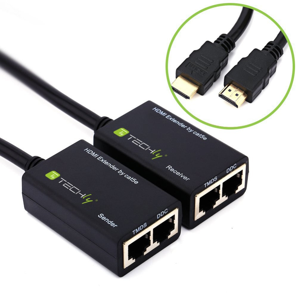 Techly IDATA EXT-E30D Extendeur HDMI 1080p60Hz jusqu'a 30m sur câble Cat5e/6