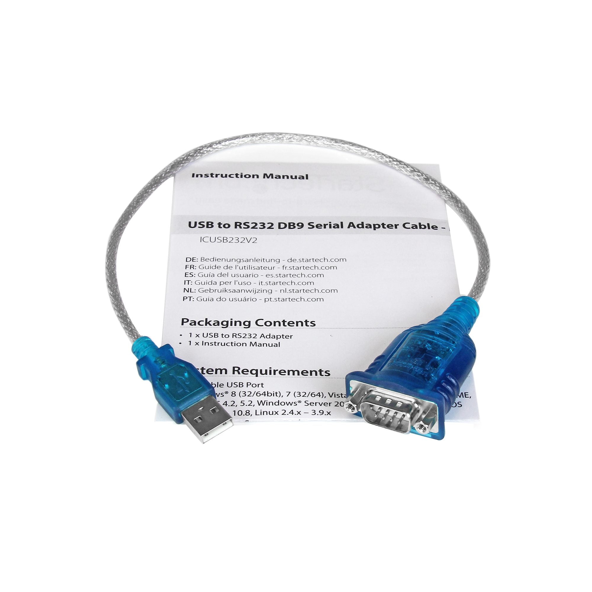 1 Port USB to RS232 DB9 Serial Adapter