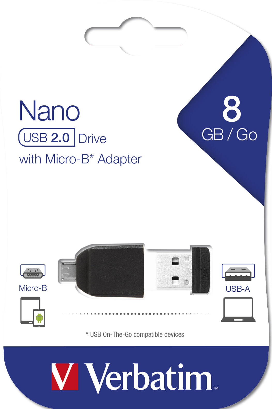 USB Drive 2.0/8GB Store n Stay+OTG AD
