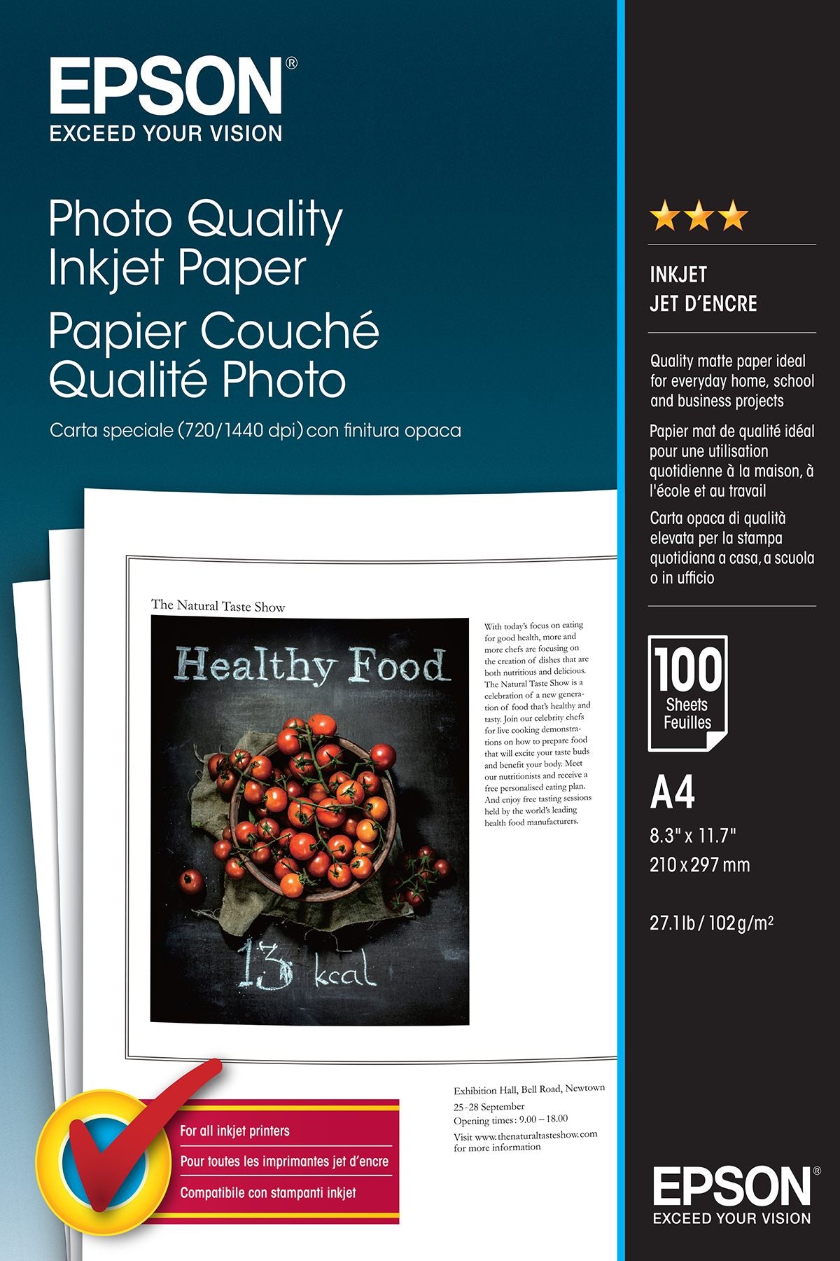 EPSON S041061 Matte photo papier inkjet 102g/m2 A4 100 feuilles pack de 1