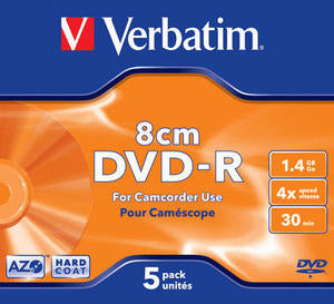 DVD-R/1.46GB 4xspd 8cm JewelCase 5pk