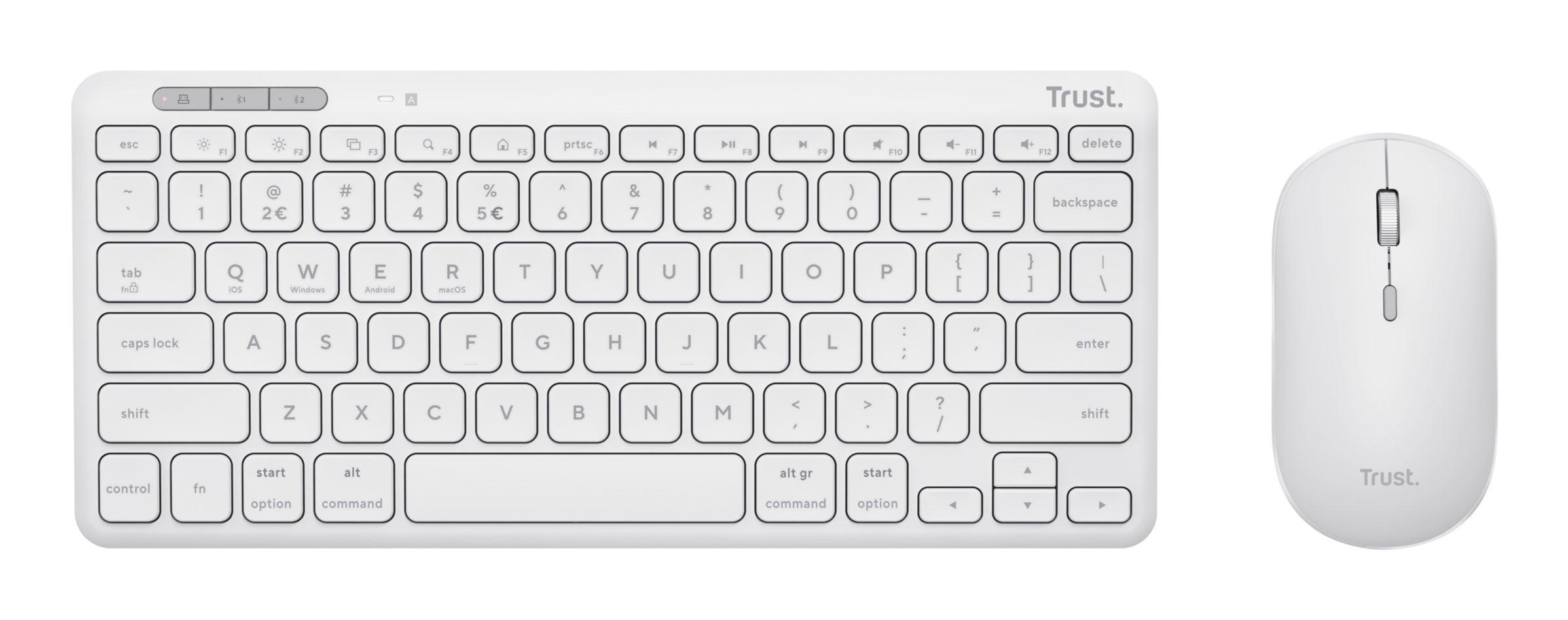 TRUST Pack clavier & souris sans fil LYRA Bluetooth - blanc (FR)