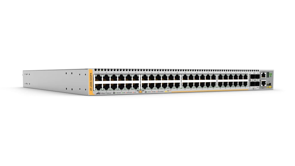 ALLIED 48x10/100/1000BASE-TX PoE+ ports 2xSFP+ ports 2xSFP+/Stack ports 1xExpansion module and dual hotswap PSU bays