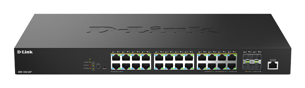 D-LINK Smart+ Switch L2+ 24 ports 2.5 GbE PoE++ 802.3bt-90W and 4 ports 10 GbE SFP+ Budget PoE 475W