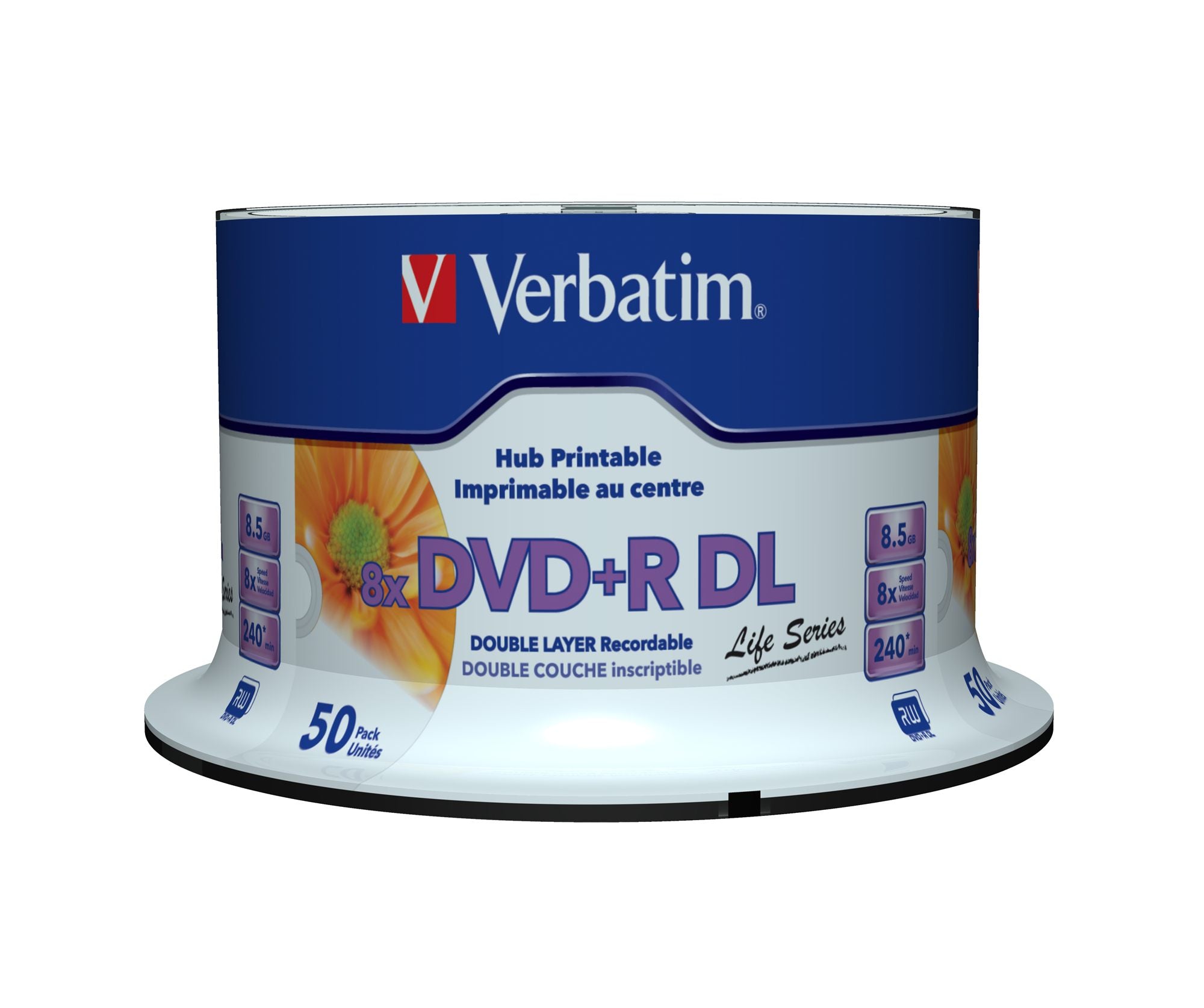 DVD+R DOUBLE LAYER 8.5GB 8X WIDE PRINTAB