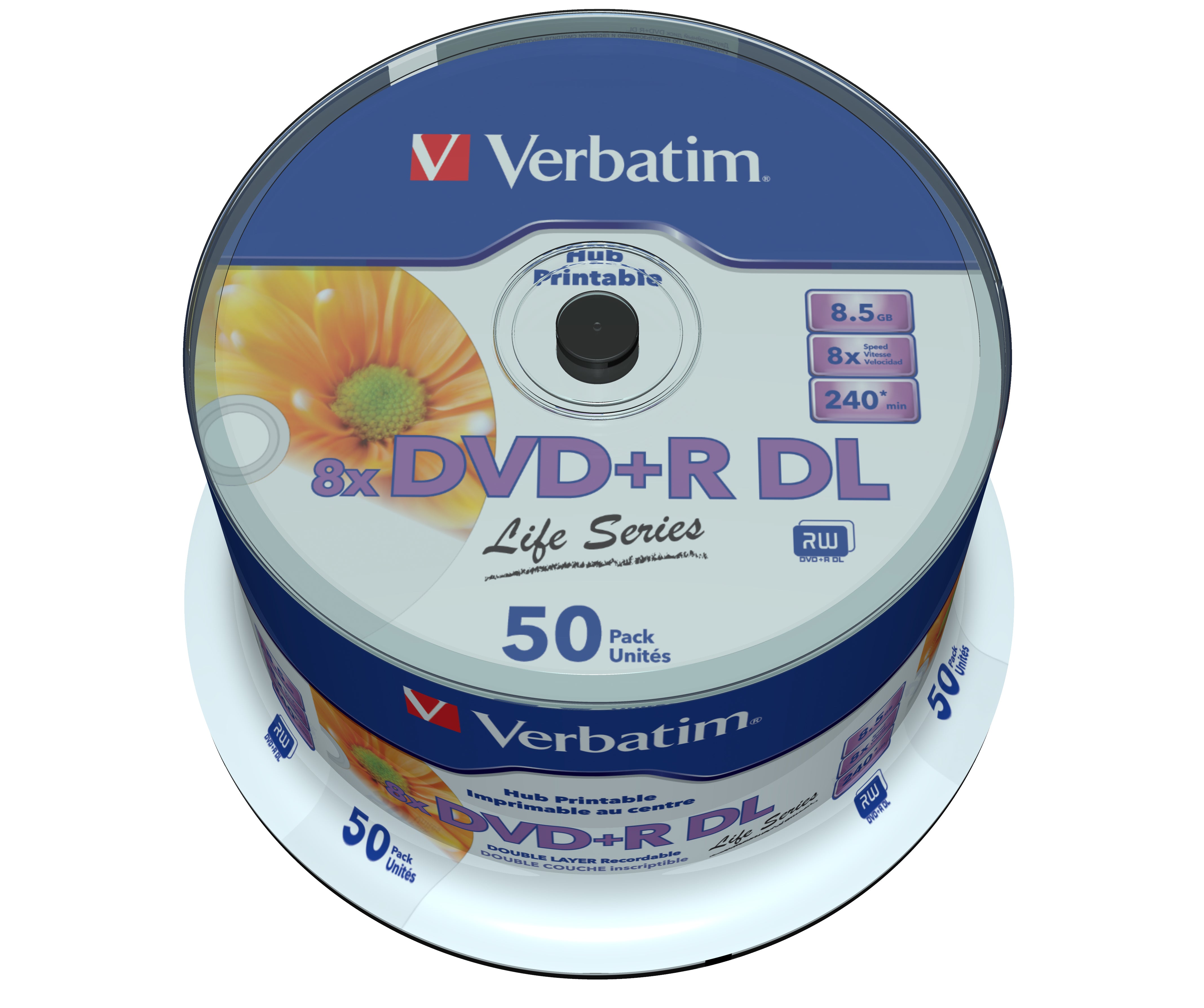 DVD+R DOUBLE LAYER 8.5GB 8X WIDE PRINTAB