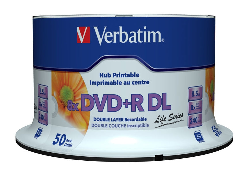 DVD+R DOUBLE LAYER 8.5GB 8X WIDE PRINTAB