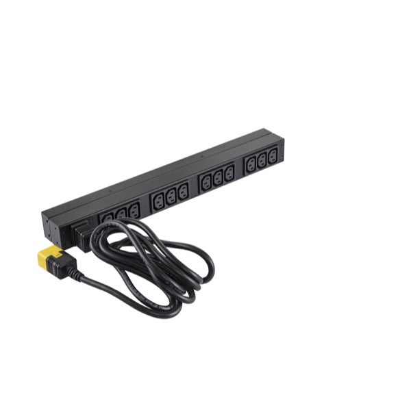 APC Basic Rack-Mount PDU Rack AC 208/230V input IEC 60320 C20 output connectors 12 power IEC 60320 C13 1U 19 2.49m cord BK