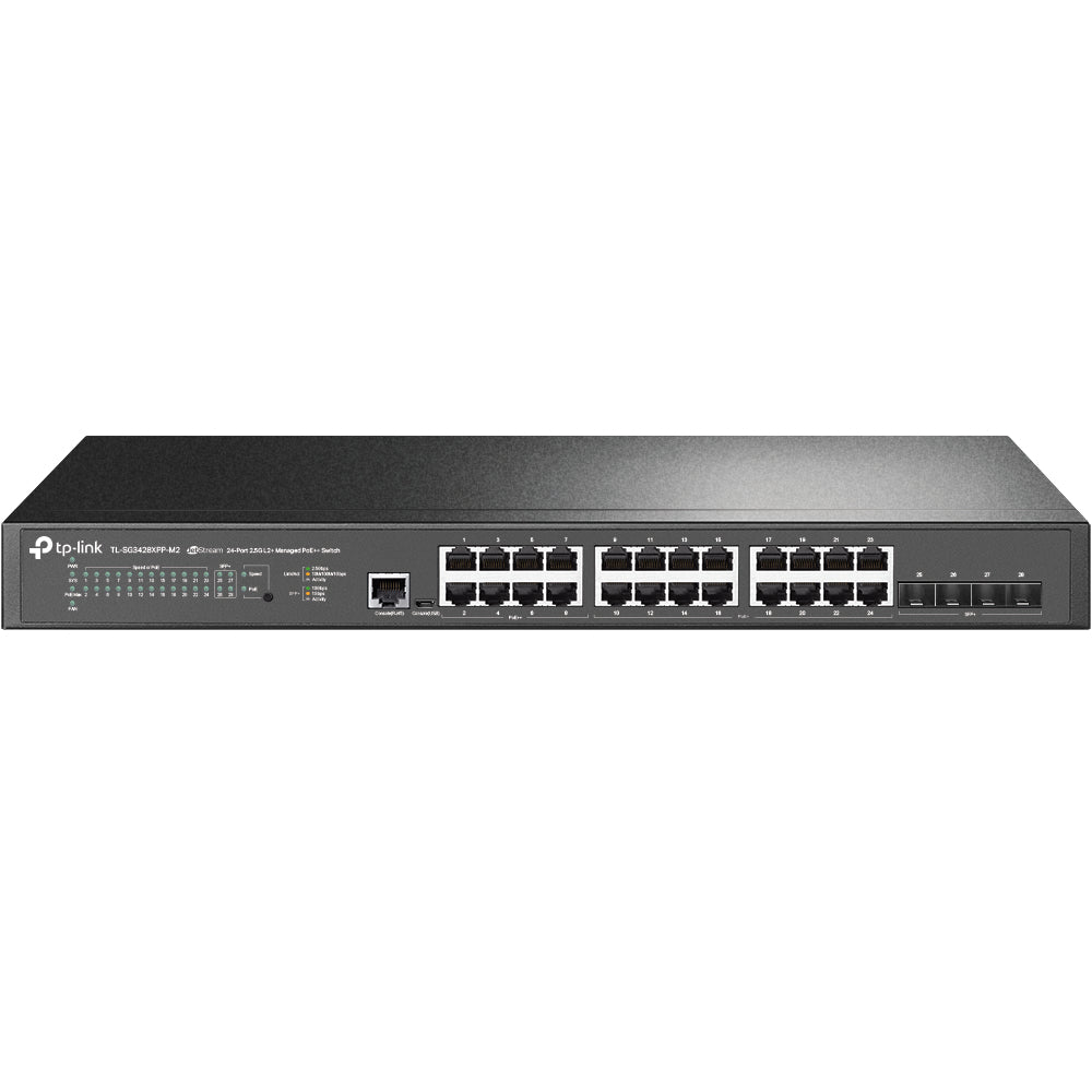 TP-Link JetStream TL-SG3428XPP-M2 commutateur réseau Géré L2+ 2.5G Ethernet (100/1000/2500) Connexion Ethernet, supportant l'alimentation via ce port (PoE) 1U N