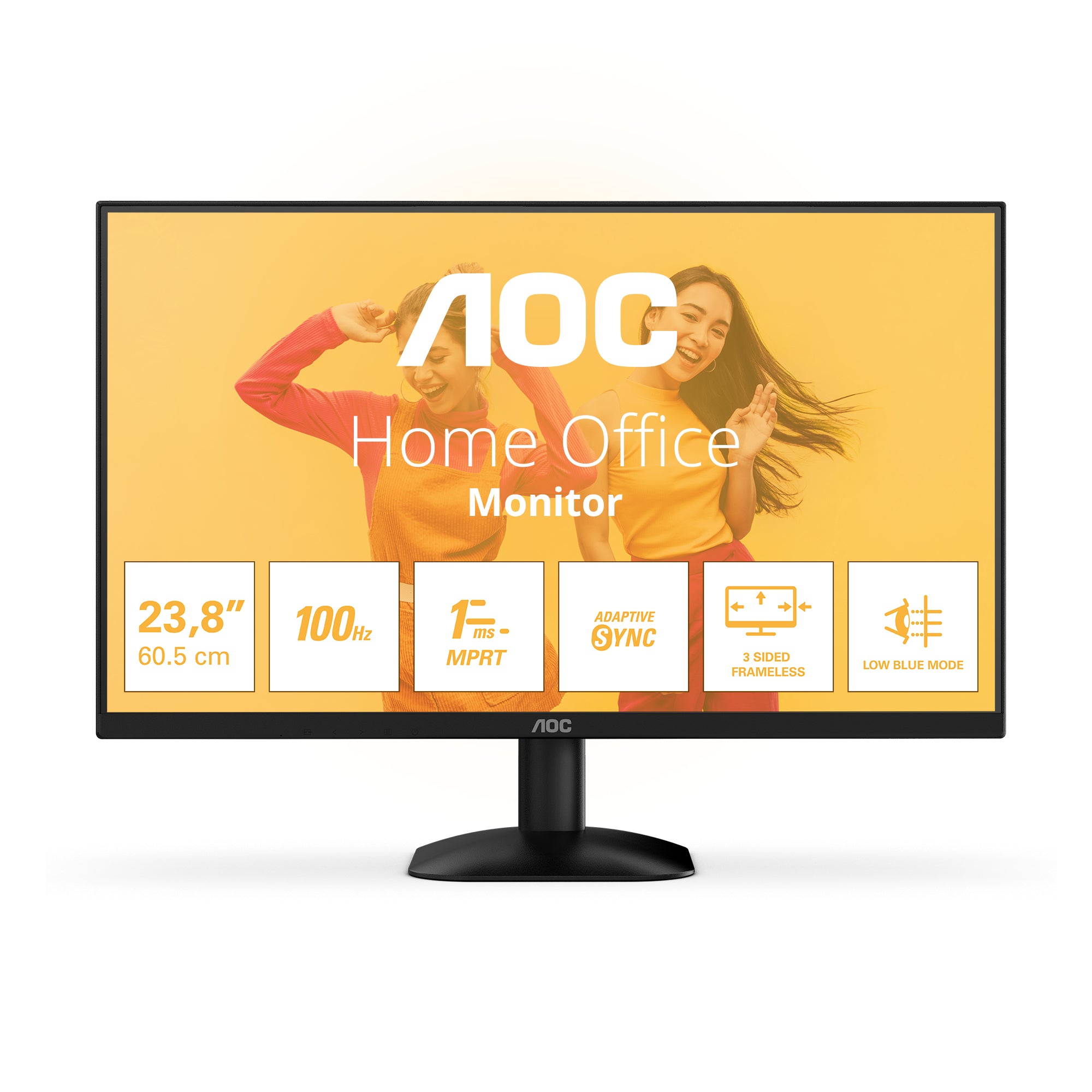 AOC 24B35HM2 - Écran LED - 24"-1920 x 1080 Full HD (1080p) @ 100 Hz - VA - 300 cd/m² - 4000:1 - 1 ms - HDMI, VGA - noir