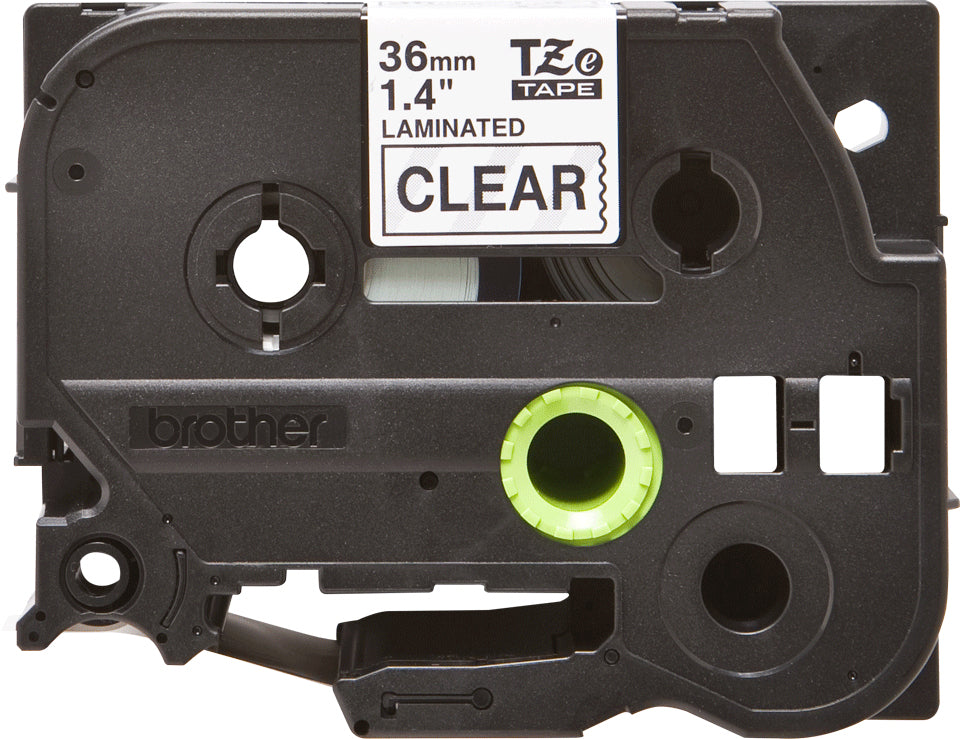 BROTHER P-TOUCH TZE-161 noir sur clear 36mm