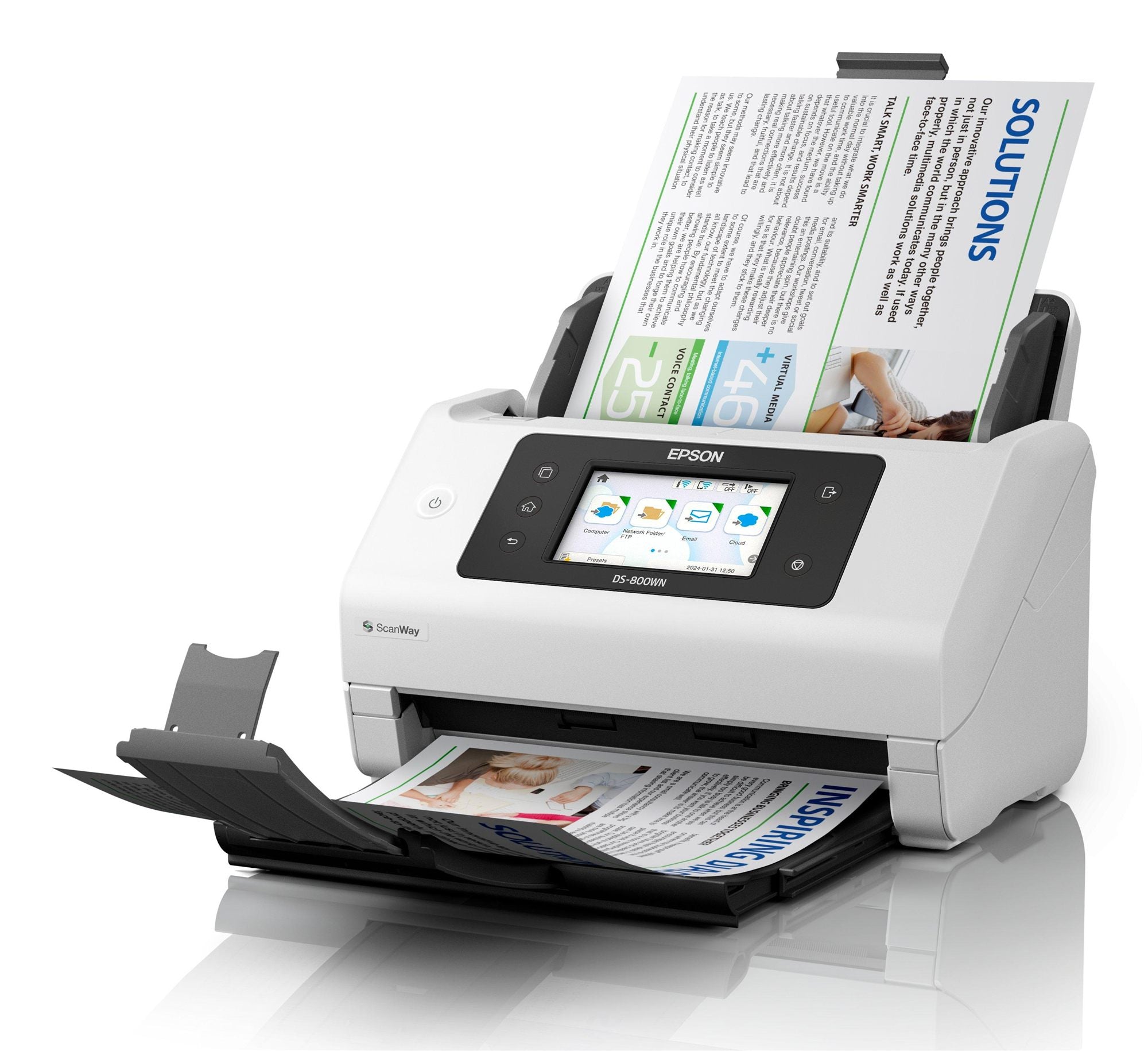 EPSON Scanner A4 network and Wifi autonome compatible with Open Platform 50ppm/100ipm feeder 100 sheets