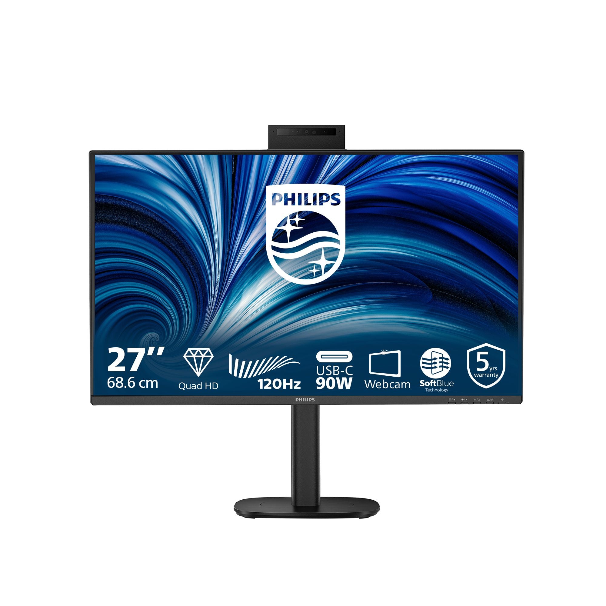 PHILIPS 27p 2560x1440 120Hz IPS Flat H/A 150 MM USB C DOCKING DISPLAY 90W Daisy chain with 27B2N3500J Smart Link Sync