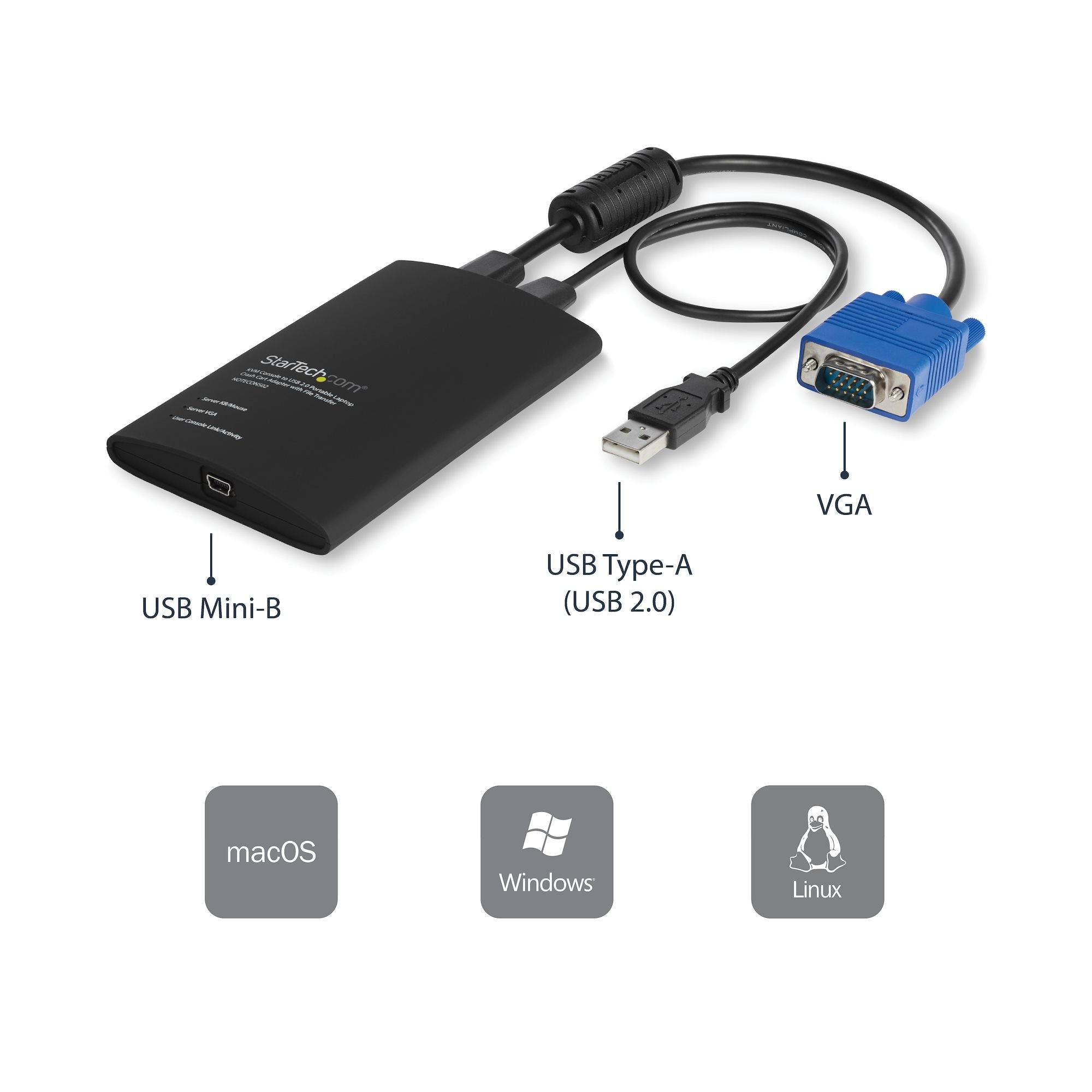 KVM Portable Crash Cart w/File Transfer